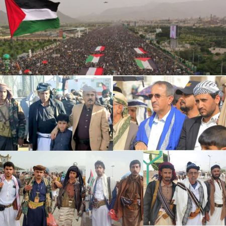 خروج مليوني بالعاصمة صنعاء في مسيرة "نصرتنا لـغز ة والأقـ صى.. مسؤولية وج ـهاد"